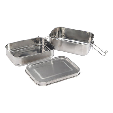 Lunchbox stainless steel - Large double layer - Haps Nordic